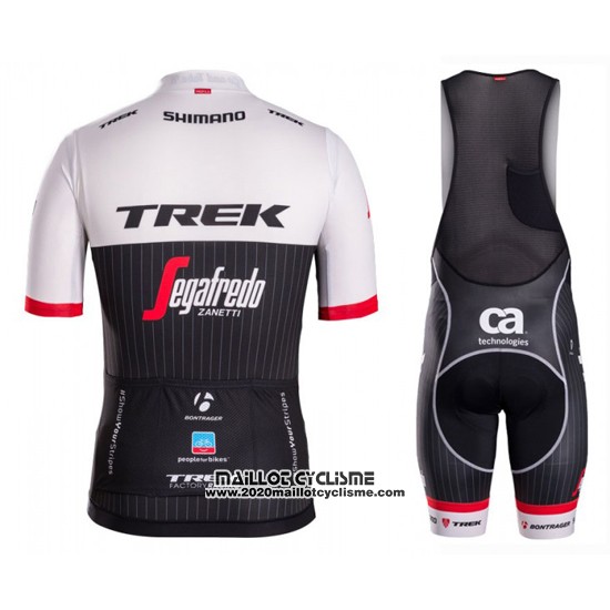 2016 Maillot Ciclismo Trek Segafredo Noir et Blanc Manches Courtes et Cuissard